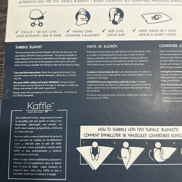 Tiny Twinkle swaddle blanket, trees/forest, soft and gentle, 47x47 - Picture 4 of 6